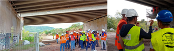 Visite du chantier de La Marguerite Est sur l’A75 par les élèves ingénieurs de l’ENSAM crédit photo : Cerema Méditerranée